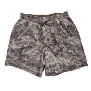 Lululemon Channel Cross Cloudburst Brown Camo 5" Lined Athletic Swim Shorts Sz S